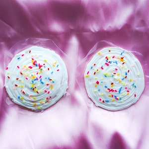 Whipped Cream cupcake Pasties for Raves, Festivals, and Pride Events "Original Tasty Pastie" Nipple Covers by ROSES N RUINS