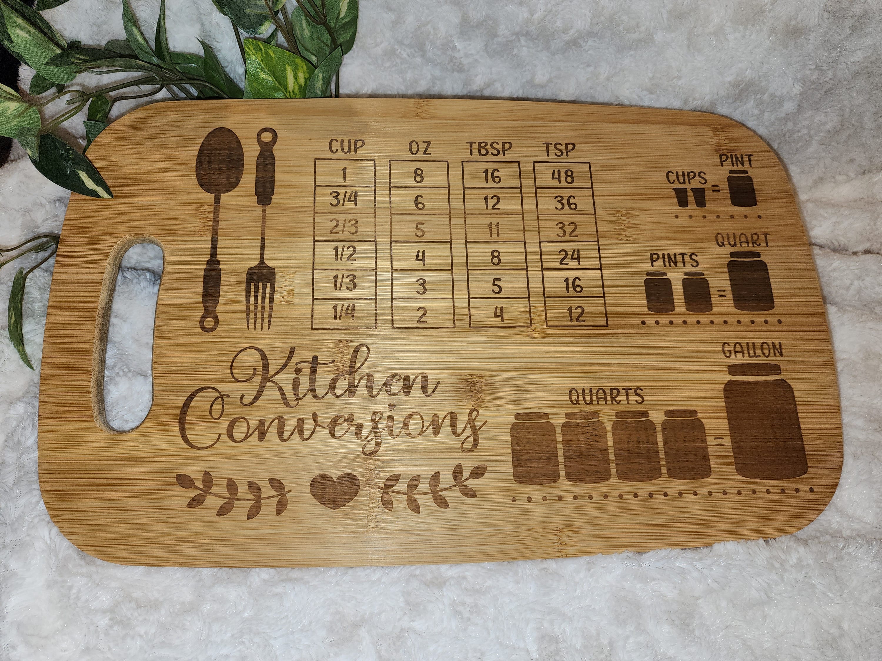 Kitchen Conversions Engraved Cutting Board - Etsy