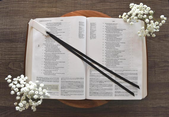 Onyx Black Ribbon Bookmark for Bibles and Journals | 2 Stranded, 1/4 inch