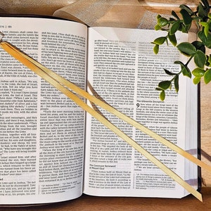 Gold Ribbon Bookmark for Bibles and Journals | 2 Stranded