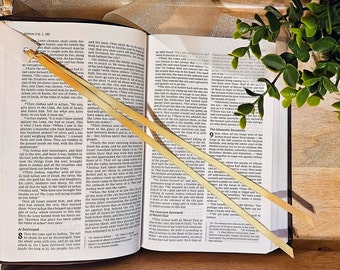 Gold Ribbon Bookmark for Bibles and Journals | 2 Stranded