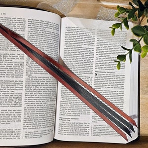 Black and Brown Ribbon Bookmark for Bibles and Journals | 4 Stranded