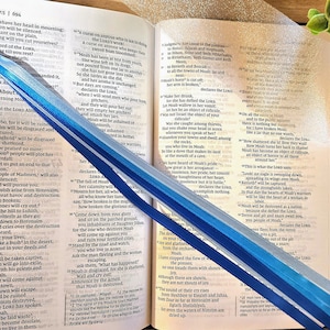 Blue Hues Ribbon Bookmark for Bibles and Journals | 6 Stranded