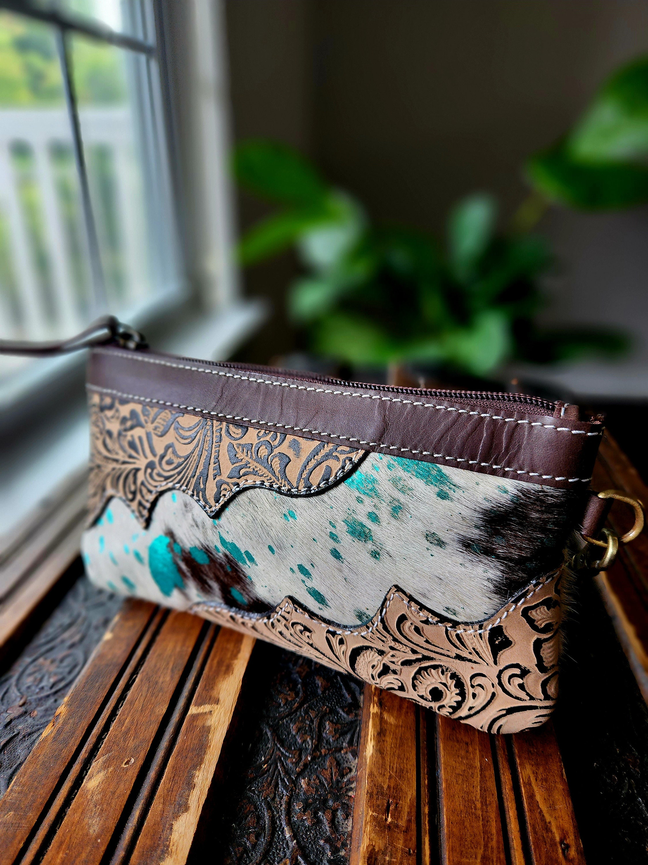 Cowhide Large Wristlet