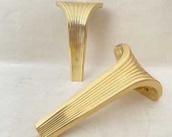 Gold Art Deco Furniture Legs, Cabinet Feet, Sofa Legs, Set of 4