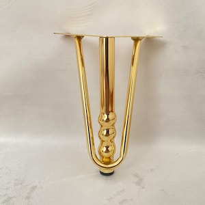 Set of 4 Gold & Silver Metal Furniture Legs: Sofa, Table, Cabinet Legs