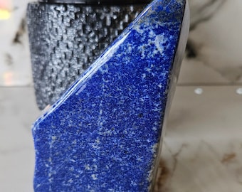 Natural Crystal Lapis Lazuli Tumbled Stone 11 cm | Hand-Polished Pocket Stone