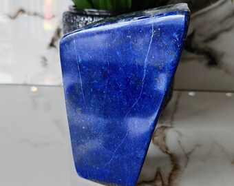 Natural Crystal Lapis Lazuli Tumbled Stone, Hand Polished 12 cm | Afghan Blue