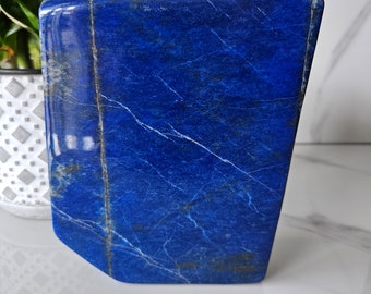 Gift for Him, Lapis Lazuli Freeform 14 cm | Polished Badakhshan Blue Stone