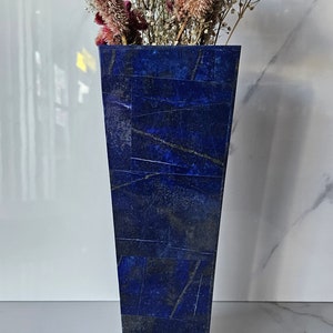 Vase En Pierre De Lapis Lazuli Véritable - Pot à Fleurs Ou Objet De Décoration - Neuf