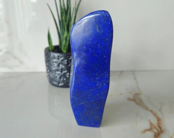 Natural Crystal Lapis Lazuli Tumbled Stone 13 cm | Hand Polished Afghan Blue
