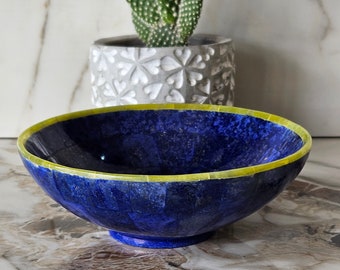 LAPIS LAZULI BOWL, Royal Blue Bowl, Handcrafted Boat Shape Polished Bowl, Desk Accessories, Crystal Gifts, loose stone, Stability, natural