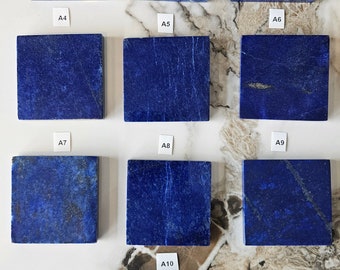 Carrelage en pierre de lapis-lazuli de 5 x 5 cm, carreaux faits main, ardoise, aventurine bleue, protection, amplification, plaque de pyrite, pierre de mosaïque, galet