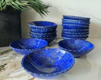 LAPIS LAZULI BOWL, Royal Blue Bowl, Handcrafted Boat Shape Polished Bowl, Desk Accessories, Crystal Gifts, Stone Bowl