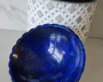 LAPIS LAZULI BOWL, Royal Blue Bowl, Handcrafted Boat Shape Polished Bowl, Desk Accessories, Crystal Gifts, loose stone, Stability, natural