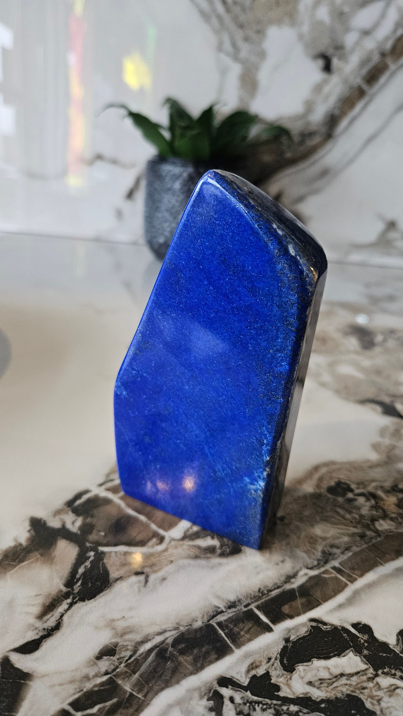 Authentic Lapis Lazuli Tumbled Stone With Free Form Shape, Polished ...