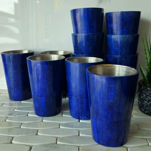 Lapis lazuli drinking cups A+++ Grade Lapis Lazuli, Lapis Lazuli Cup, Amethyst Plant Holder,  stone Cup, Healing stone, cocktail glass, gems
