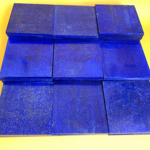 Polished Lapis Lazuli Tile: A+++ Grade Stone Decor (10x10x0.7 cm)