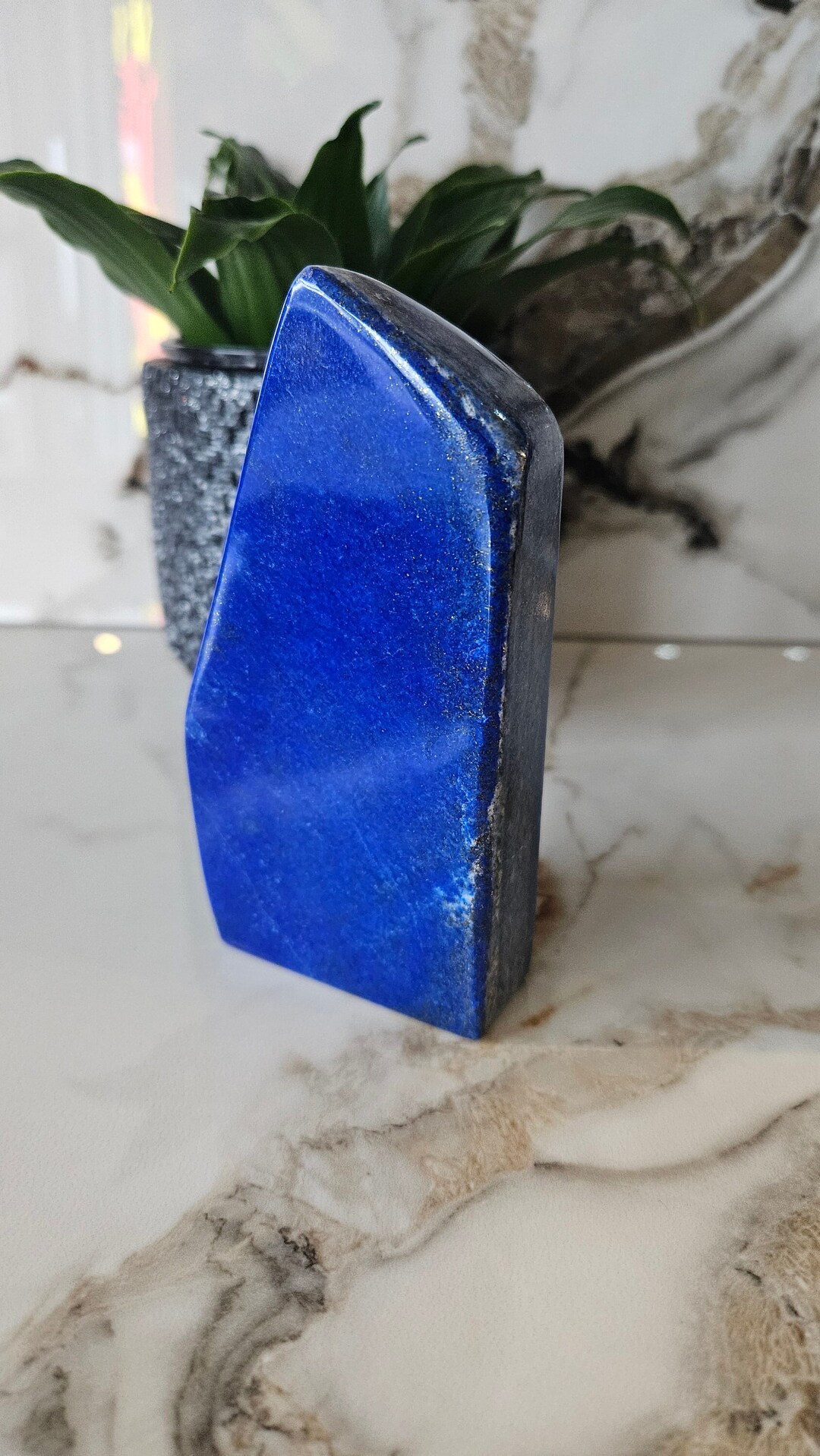 Authentic Lapis Lazuli Tumbled Stone With Free Form Shape, Polished ...