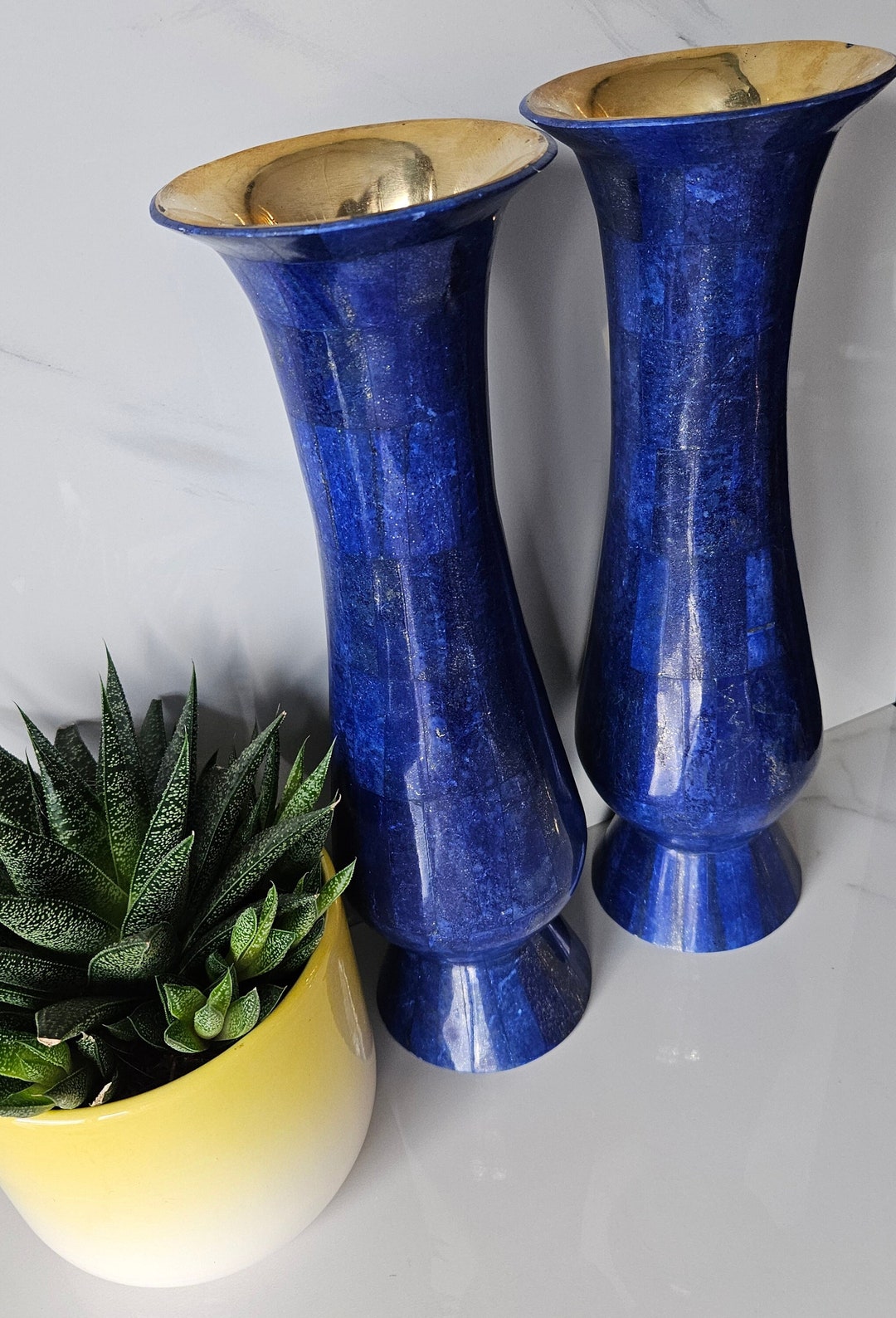 A Lapis Lazuli Vase Gemstone Vase Flower Pot Crystal Pot Etsy