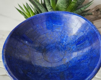 LAPIS LAZULI BOWL, Royal Blue Bowl, Handcrafted Boat Shape Polished Bowl, Desk Accessories, Crystal Gifts, loose stone, Stability, natural