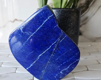 Crystal Paperweight, Lapis Lazuli Freeform 12 cm | Afghan Blue Stone