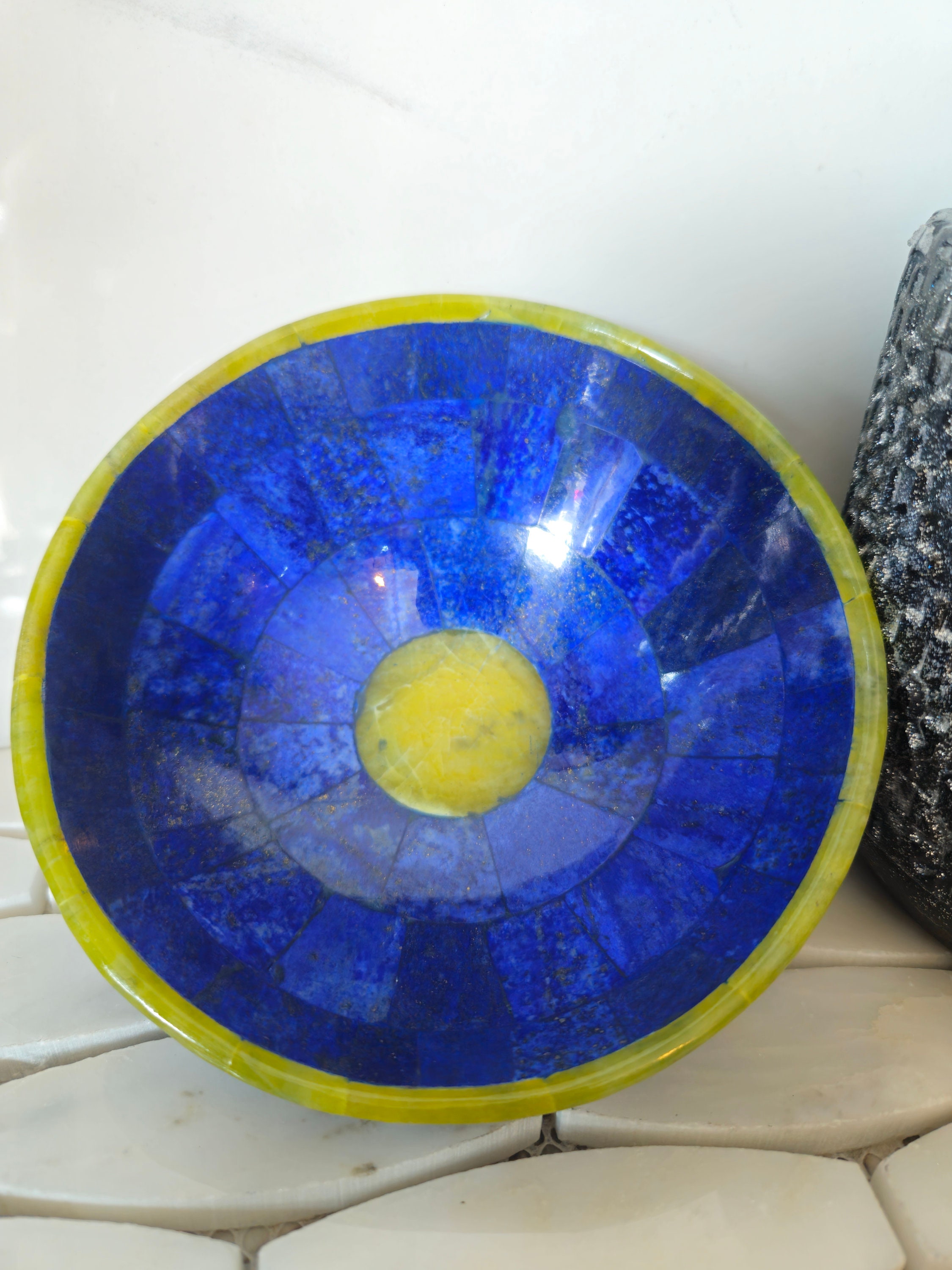 Handmade Lapis Lazuli Bowl: Natural Gemstone Plate (12 CM  Genuine Lapis Lazuli Bowl: Handmade Gemstone Home Decor Gift main image 0