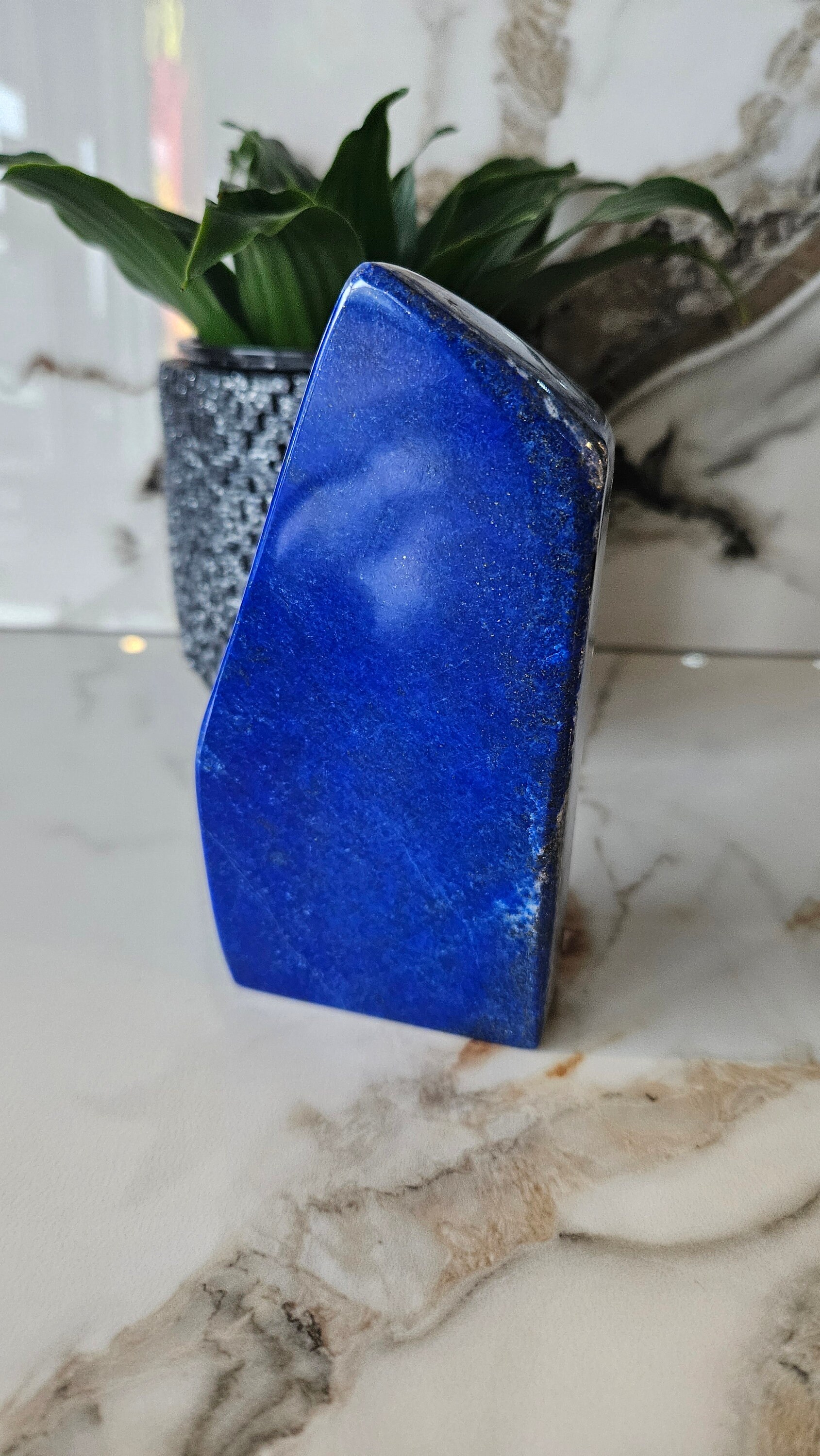 Authentic Lapis Lazuli Tumbled Stone With Free Form Shape, Polished ...