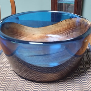 10 inch English Walnut and Epoxy Resin Bowls