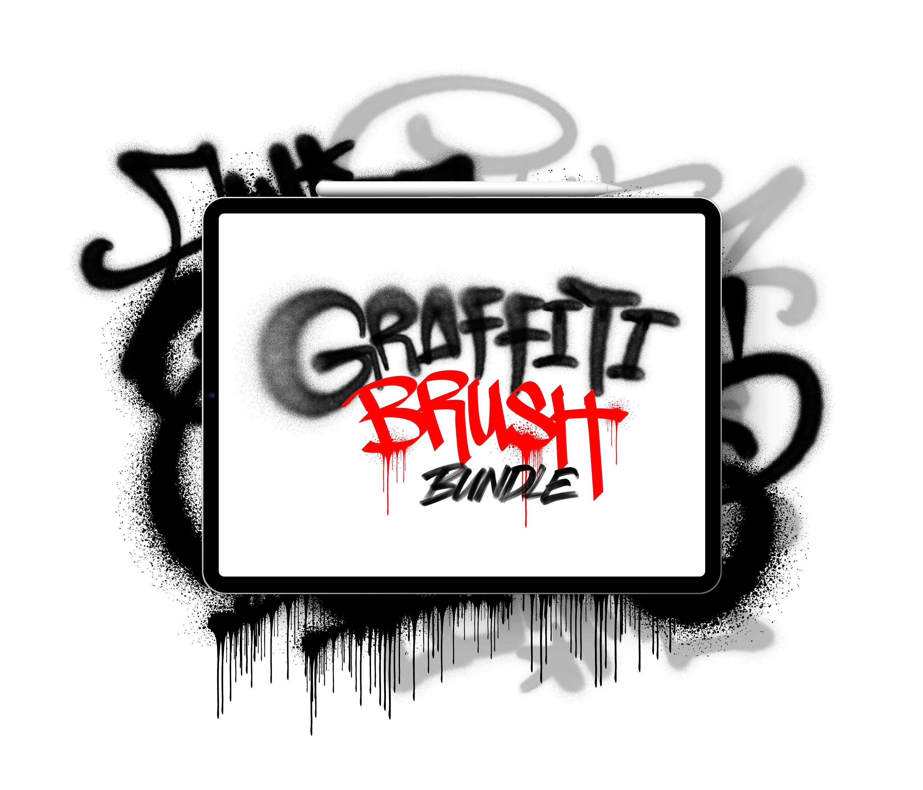 Graffiti Brush Bundle for Procreate Realistic Spray Brushes Etsy