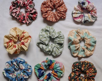 Large Colorful Cotton Fabric Handmade Scrunchie // Handmade Hair Accessory