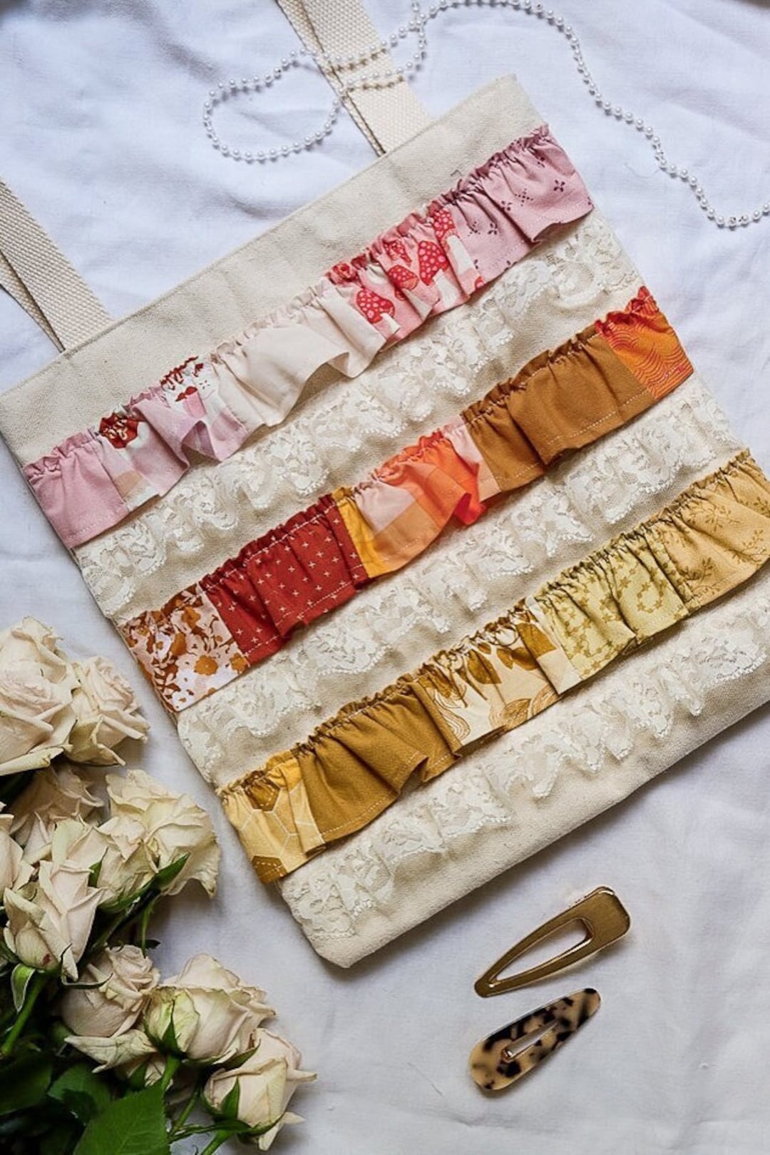 Colorful Patchwork Purses Colorful Patchwork Ruffle and Lace Handmade Shoulder Bag Tote Bag - Etsy