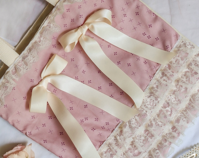 Blush Lace Bow Shoulder Satchel