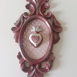 Sacred heart, ex voto, Mexican miracle, painted hearts, wall decoration, birthday gift, miracle heart, unique paintings,