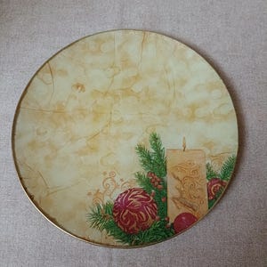 Piatto natalizio decoupage