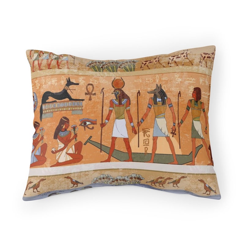Ancient Egyptian Scene, Egyptian Art Throw Pillow Cases, Egyptian