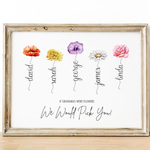 Birthday Gift for Mom from Kids Custom Family Gift Birth Flower Print Anniversary Gift Valentine Gift Holiday Gift Grandmas Garden Print PDF