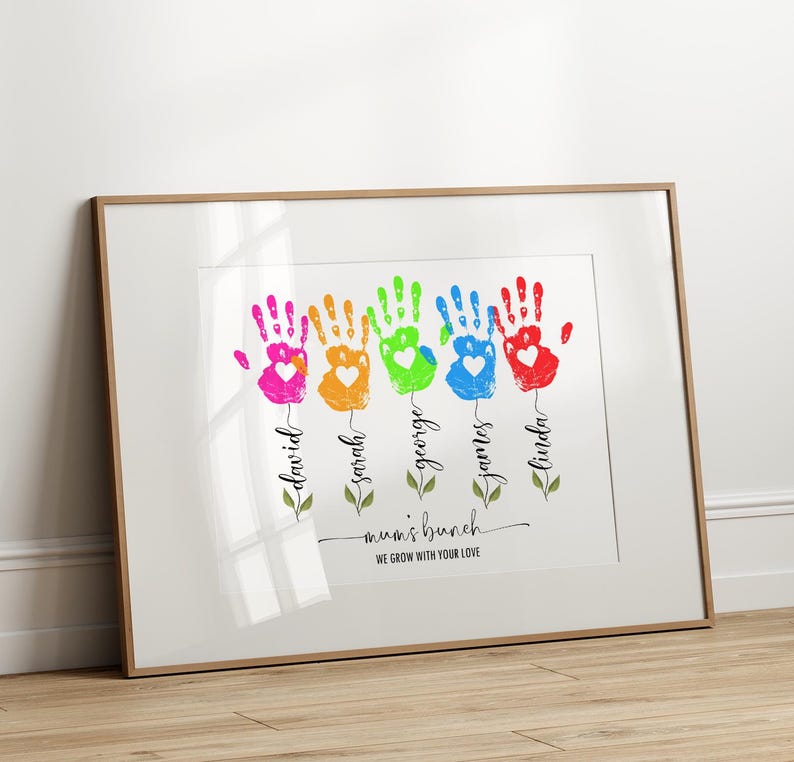 Grandparents Day Handprint Print Personalized Grandmas Garden With ...