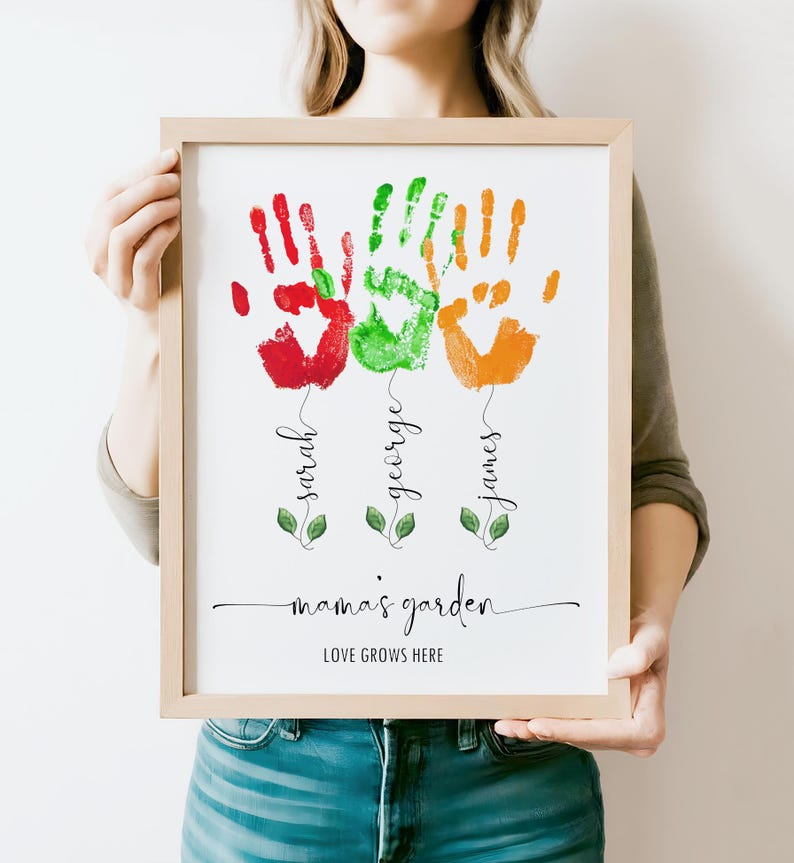 Grandparents Day Handprint Print Personalized Grandmas Garden With ...