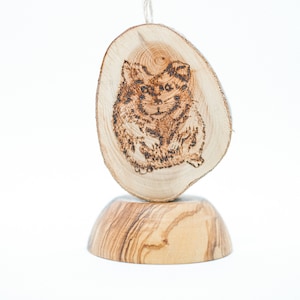 Hamster Cute Pyrography Wood Burning Art Bauble Hanging Wall Art Gift