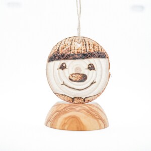 Snowman Bauble Gift Drawing Pyrography Wood Burning Art Tree Hanging Wall Art