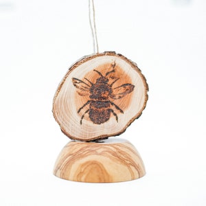 Bumble Bee Gift Drawing Pyrography Wood Burning Art Bauble Hanging Wall Art