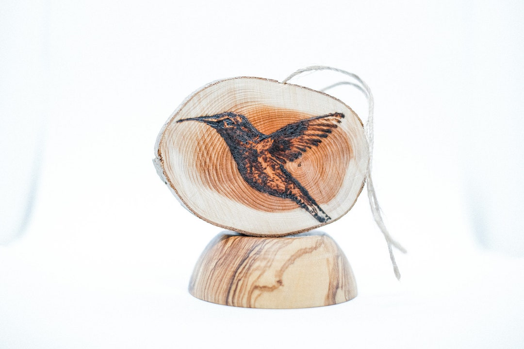 Hummingbird Pyrography Wood Burning Art Bauble Hanging Wall Art - Etsy UK