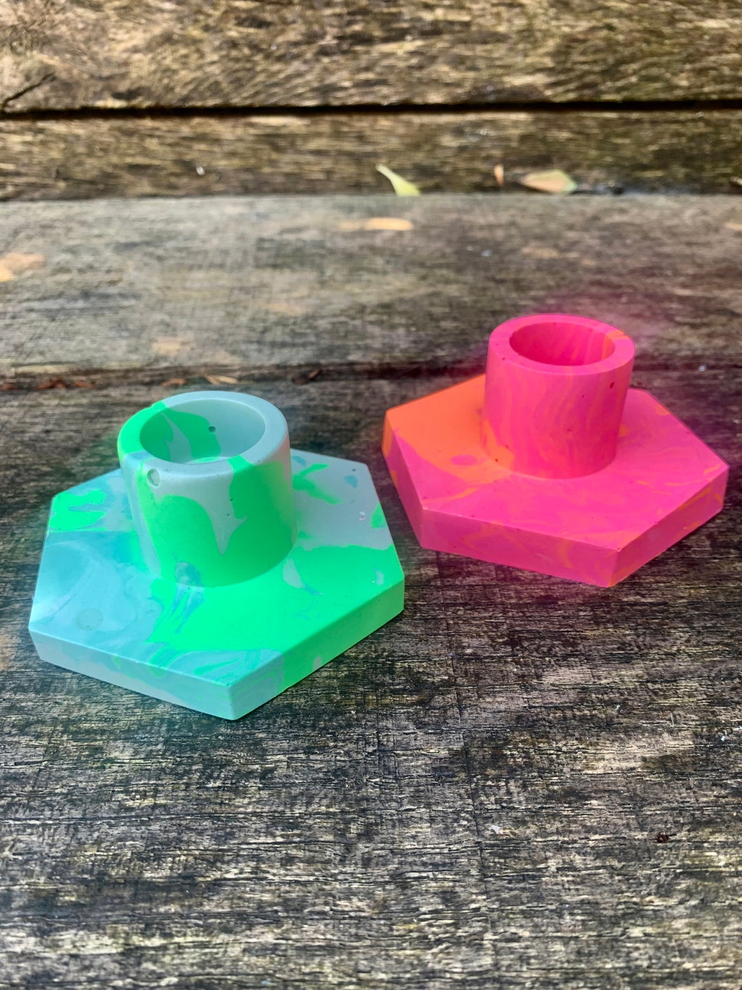 Neon Candlestick Holders Etsy