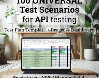 Test Plan Template + 100 Universal Test Scenarios for API Testing + Progress Dashboard | Excel Digital Download
