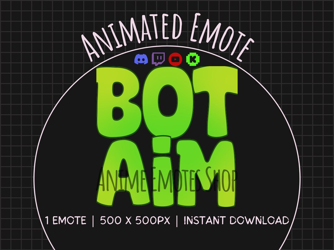 Premade Animated Emote Bot Aim Live Streaming Animated Etsy