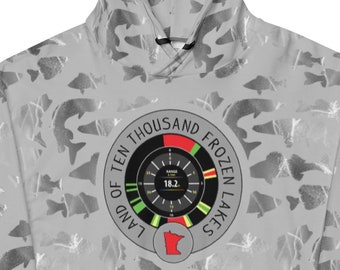 Land Of Ten Thousand Frozen Lakes Minnesota Ice Fishing Hoodie - 2XL, 3XL