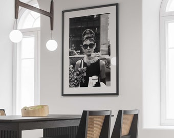 Audrey Hepburn Poster| Black And White| Audrey Hepburn Print| Audrey Hepburn| Movie Poster| Art Print| Decor| Wall Art| Digital Download