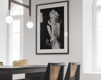 Marilyn Monroe Poster| Schwarz-Weiß| Marilyn Monroe Print| Marilyn Monroe| Filmposter| Kunstdruck| Dekor| Wandkunst| Digitaler Download