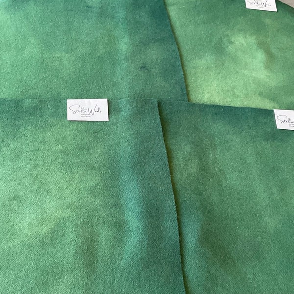 Hand dyed wool fabric - Juniper - Green - rug hooking - appliqué & crafts - primitive crafting - quilting - modern color - 391, 391A